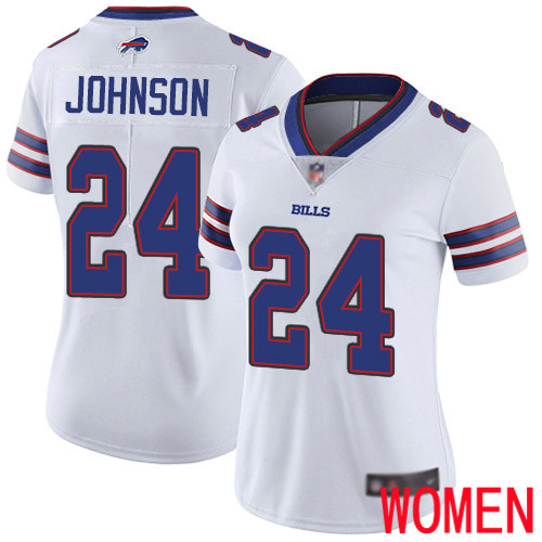 Women Buffalo Bills #24 Taron Johnson White Vapor Untouchable Limited Player NFL Jersey